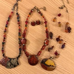 Lot of 3 Chico’s Necklaces & Pair of Earrings
